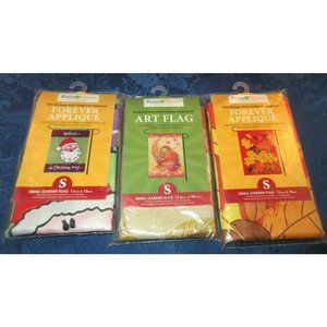 3 RAIN OR SHINE all Garden Flags Fall Christmas